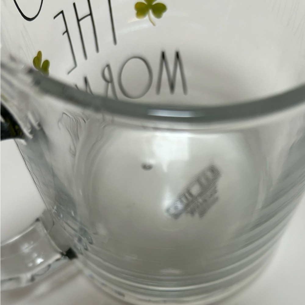 Rae Dunn “Top O’ the morning” Glass Coffee Mug - Picture 7 of 7